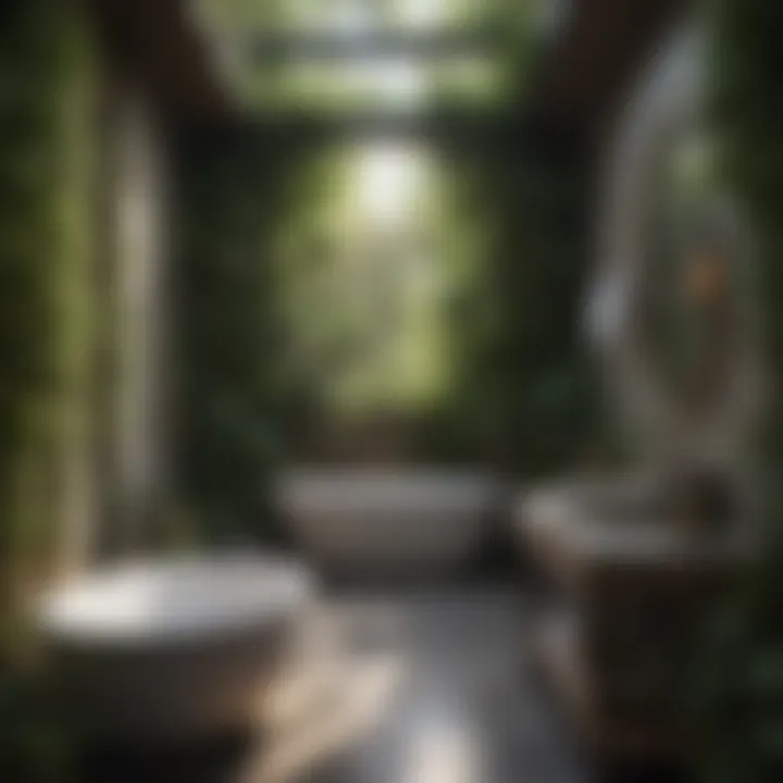 Outdoor Bathroom Oasis with Greenery