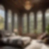 Elegant bedroom with tinted windows