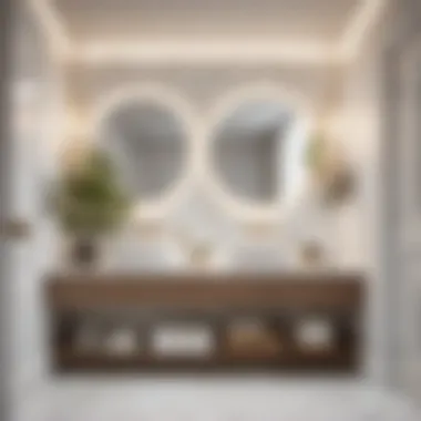Elegant Vanity Set in a Serene White Bathroom Elegant Vanity Set in a Serene White Bathroom