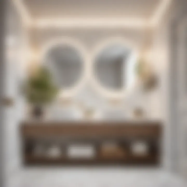 Elegant Vanity Set in a Serene White Bathroom Elegant Vanity Set in a Serene White Bathroom