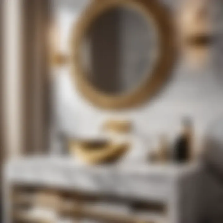 Luxurious Marble Vanity Set with Gold Accents Luxurious Marble Vanity Set with Gold Accents