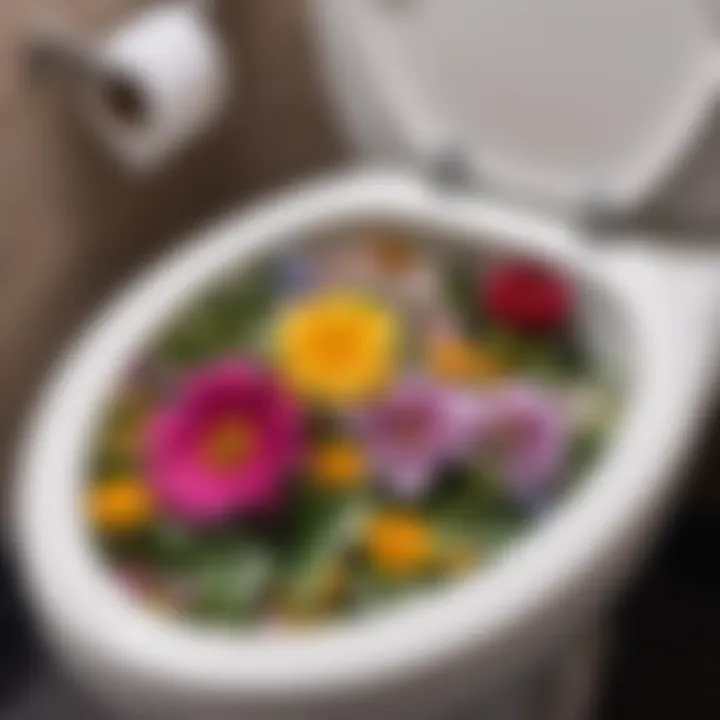 Artistic floral design toilet tank tray