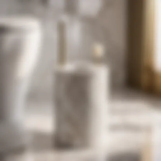 Elegant marble toilet brush holder