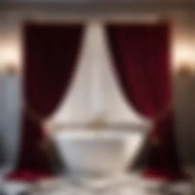 Luxurious Burgundy Velvet Curtains Luxurious Burgundy Velvet Curtains in Bathroom Setting