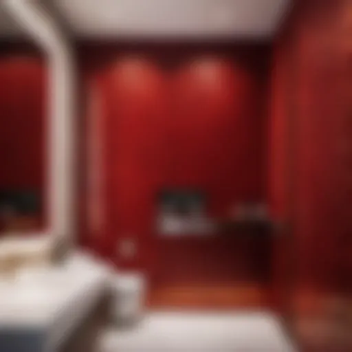 Chic Crimson Mosaic Accent Wall Chic Crimson Mosaic Accent Wall in Bathroom
