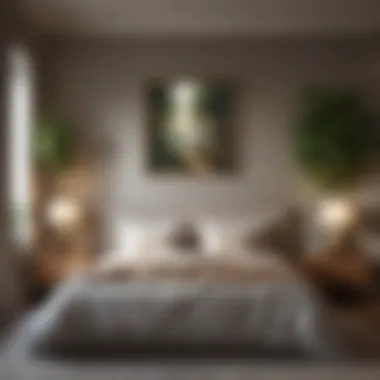 Balancing Art and Nature in Bedroom Design Serene bedroom layout with artwork and natural elements