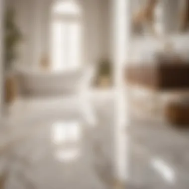 Epoxy bathroom floor with marble finish