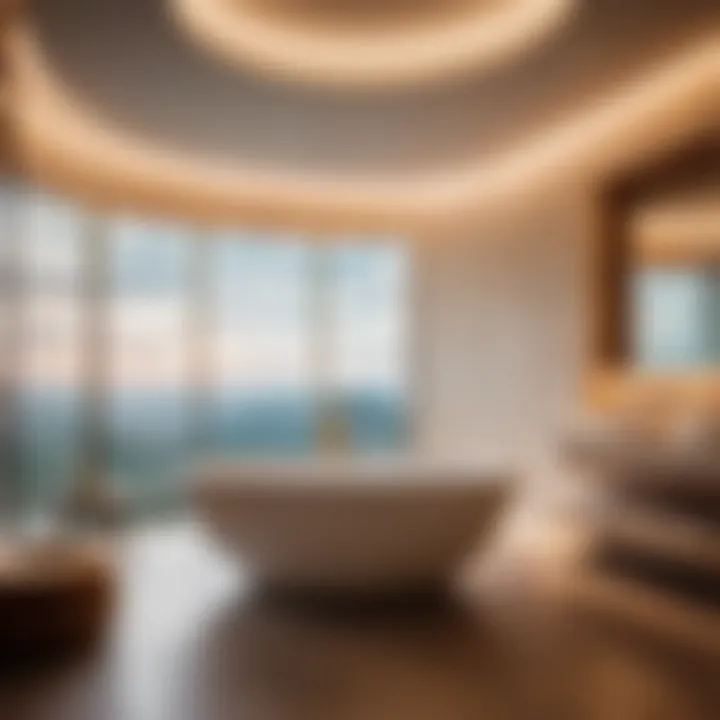 Ergonomic Soaking Tub with Chromatherapy Lighting for Serene Ambiance