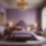 Ethereal Elegance in Lavender and Gold Bedroom