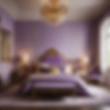 Ethereal Elegance in Lavender and Gold Bedroom