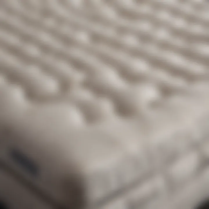 Close-up of an air mattress featuring its unique design and features