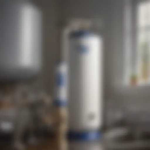 Detailed view of a Culligan whole house water filtration system showcasing its components