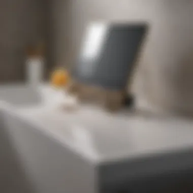 A variety of materials suitable for laptop stands in the bathroom