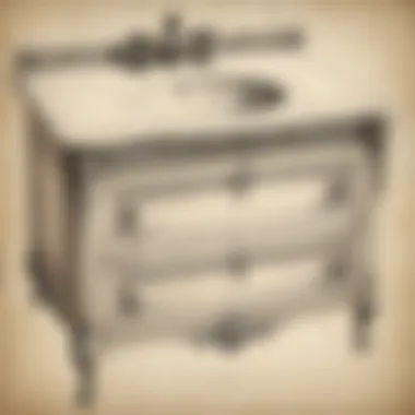 Historical Bathroom Commode Sketch