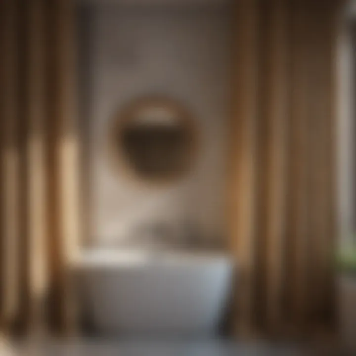 Luxurious bathroom curtain panel made of sustainable bamboo material