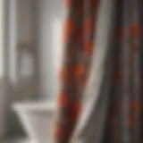 Elegant bathroom curtain panel with intricate floral design