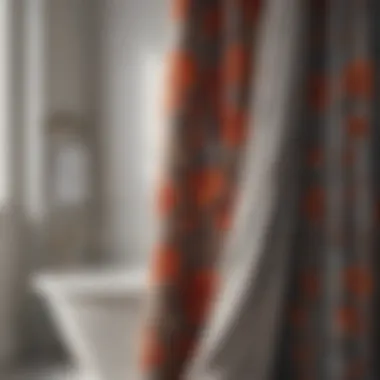 Elegant bathroom curtain panel with intricate floral design