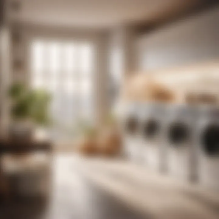 Tech-Savvy Spaces A futuristic laundry room with high-tech washing machines