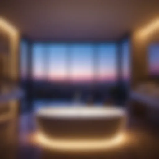 Illuminated LED bathtub with soft ambient lighting