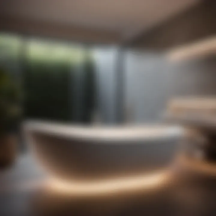 Sleek and Modern LED Bathtub Aesthetics Modern bathroom with sleek LED bathtub design