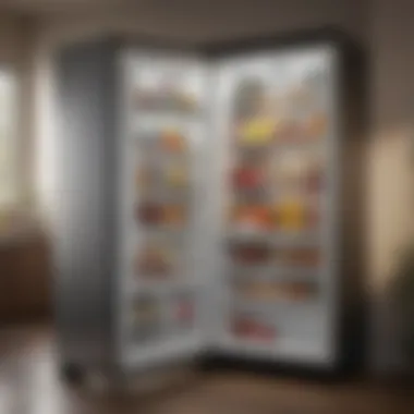 Energy-Efficient Refrigerator in Cozy Bedroom Energy-efficient refrigerator in a cozy bedroom setting