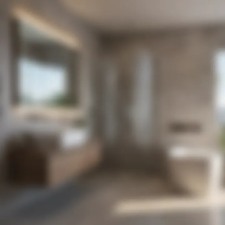 Detailed plan and layout of a bathroom design