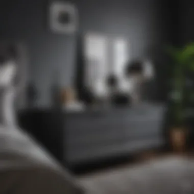 Modern Aesthetic of Dark Grey Furniture Stylish dark grey furniture arrangement in a modern bedroom