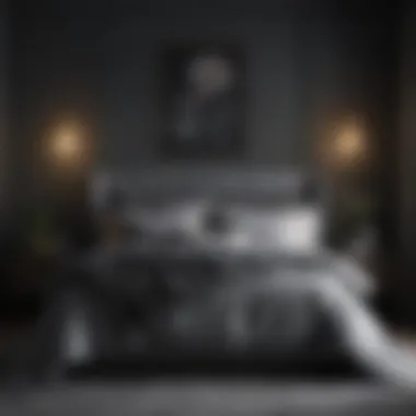Styling Ideas for Dark Grey Bedrooms Beautifully styled dark grey bedroom with decorative accents