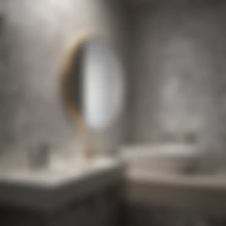 Installation of hexagonal tiles in a modern bathroom setting