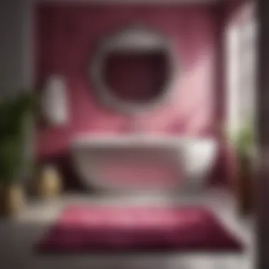 Eco-friendly magenta bathroom rug in a serene setting