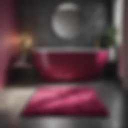 Stylish magenta bathroom rug on a modern floor