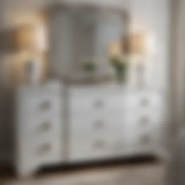 Elegance of a White Mirrored Dresser Elegant white mirrored dresser reflecting natural light