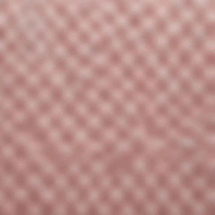 Textural Details of Pink and White Bath Mats Close-up of texture and material of a pink and white bath mat