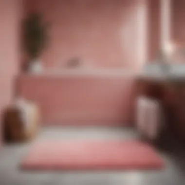 Stylish Pink and White Bath Mats in Modern Décor Aesthetic arrangement of pink and white bath mats in a modern bathroom setting