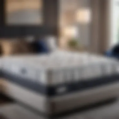 Sleek Mattress Display in a Stylish Boutique Elegant mattress display in a chic boutique