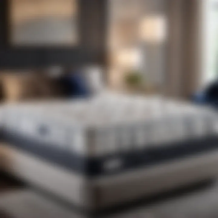 Sleek Mattress Display in a Stylish Boutique Elegant mattress display in a chic boutique