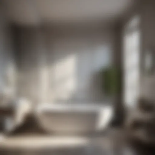 Elegant alcove bathtub in a modern bathroom setting