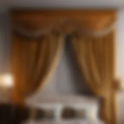 Elegant valance in rich velvet fabric