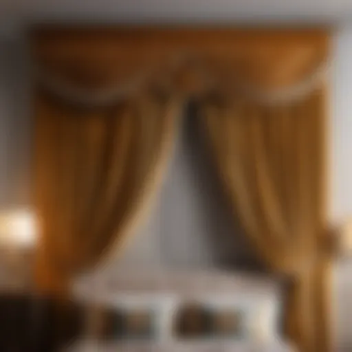 Elegant valance in rich velvet fabric