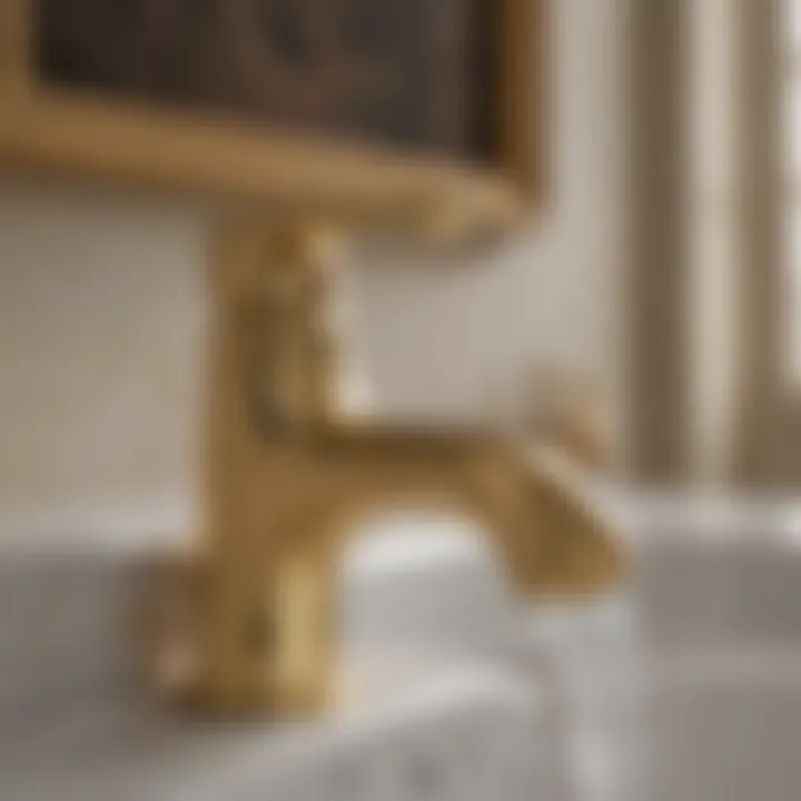 Elegant gold faucet showcasing modern design