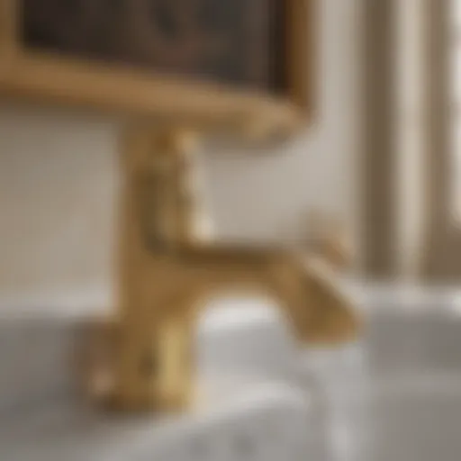 Modern Elegance in Bath Faucets Elegant gold faucet showcasing modern design