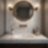 Elegant bathroom with a marble backsplash