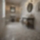 Elegant bathroom featuring basketweave tile flooring