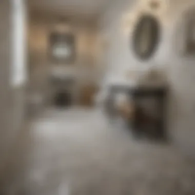 Elegant Basketweave Tile Flooring Elegant bathroom featuring basketweave tile flooring