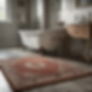 Luxurious bath rug with elegant patterns and non-skid backing