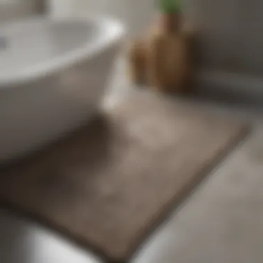 Different materials used in bath rugs highlighting texture and comfort
