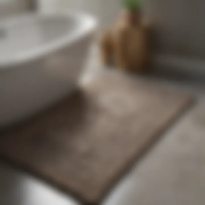 Different materials used in bath rugs highlighting texture and comfort