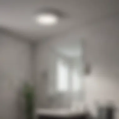 Modern bathroom with ceiling light exhaust fan combo