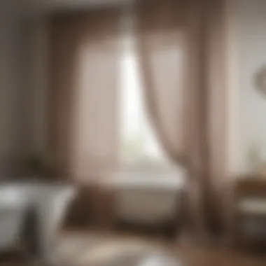 Elegant sheer curtains adding softness to a bathroom window