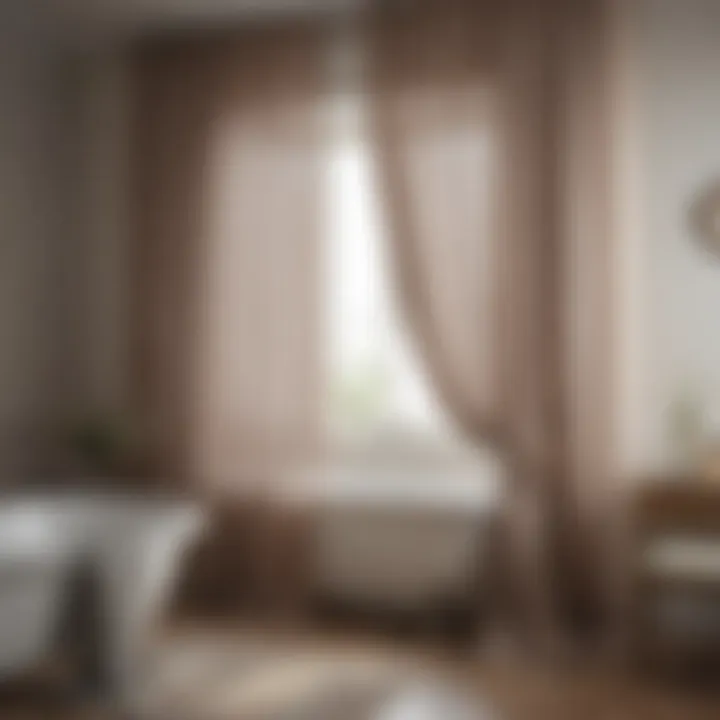 Elegant sheer curtains adding softness to a bathroom window
